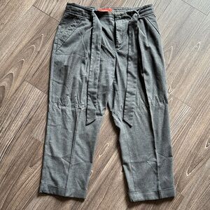 Cartonnier Charcoal Tie-Waist Cuffed Dress Pants